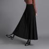 Womens Winter Soft Knitted Long Skirt Vintage High Waist Fall Elegant A-line Midi Pleated Skirt Black XL view 3