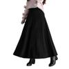 Womens Winter Soft Knitted Long Skirt Vintage High Waist Fall Elegant A-line Midi Pleated Skirt Black S view 1