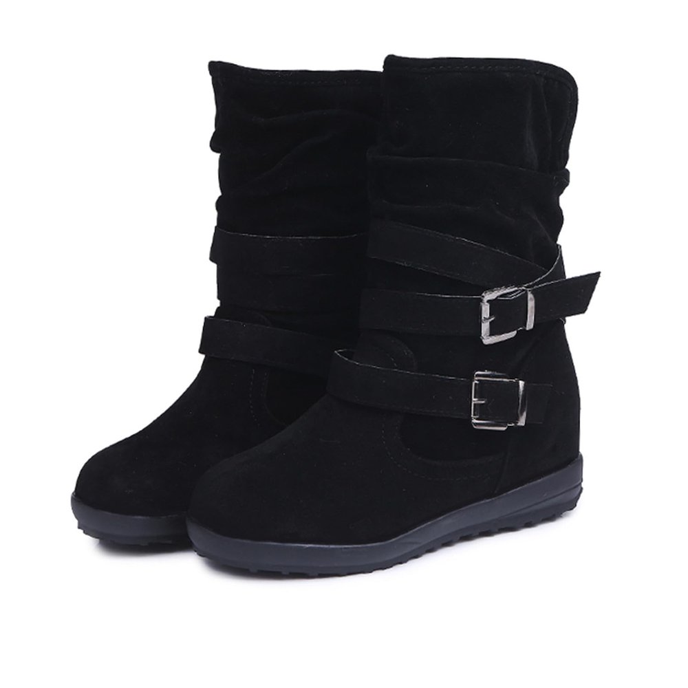 Ladmiple Faux Fur Boots Pink Womens Casual Slip-on Warm Loafers Shoes Faux Fur-Lined Comfortable Lightweight Winter Snow Ankle Boots Outdoor Walking Shoes