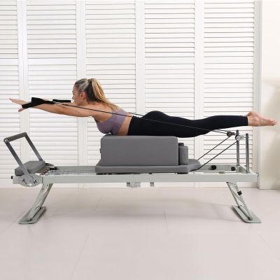 HCZZX Foldable Multifunctional Pilates Reformer, Pilates Yoga Exercise Fitness Professional Equipment, Gym/Home Portable Pilates Core Bed