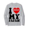 Fun I Love My Papaw Grandparent Grandpa Day I Heart My Papaw Long Sleeve T-Shirt view 1