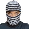 Dsgzkk Handmade Balaclava Neck Protect Hat Winter Knit Stripe Pattern Hat Christmas New Year Hat for Students Teens view 1