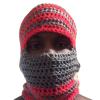Dsgzkk Handmade Balaclava Neck Protect Hat Winter Knit Stripe Pattern Hat Christmas New Year Hat for Students Teens view 3