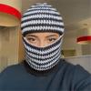 Dsgzkk Handmade Balaclava Neck Protect Hat Winter Knit Stripe Pattern Hat Christmas New Year Hat for Students Teens view 4