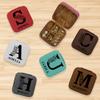 Personalized Vegan Leather Initial Jewelry Box for Women | Travel Custom Flower Initial Name Jewelry Organizer Case for Rings Earrings Necklaces (Gray) view 3