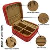 Personalized Vegan Leather Initial Jewelry Box for Women | Travel Custom Flower Initial Name Jewelry Organizer Case for Rings Earrings Necklaces (Gray) view 4
