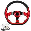 LOSCHEN Golf Cart Steering Wheel Universal Design Fit for Club Car Ds and Precedent EZGO RXV & TXT, Fit for Yamaha Golf Cart Steering Wheel-Red view 1