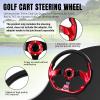 LOSCHEN Golf Cart Steering Wheel Universal Design Fit for Club Car Ds and Precedent EZGO RXV & TXT, Fit for Yamaha Golf Cart Steering Wheel-Red view 2