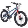 BALINGE Mountain Bike 20 Inch, 3" Wide Fat Tire Snow Mountain Bikes, 7 Speeds Kids Teen Student Bicycles,Steel Frame Disc Brake3 Colors (Blue Grey, 20 Inch) view 1
