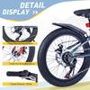 BALINGE Mountain Bike 20 Inch, 3" Wide Fat Tire Snow Mountain Bikes, 7 Speeds Kids Teen Student Bicycles,Steel Frame Disc Brake3 Colors (Blue Grey, 20 Inch) view 4