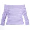 OMKAGI Women Long Sleeve Tops Sexy Off Shoulder Shirts Fitted Going Out Y2K Crop Top(S,Purple-268) view 4