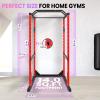 CETIVENO Power Cage, 1200LB Squat Rack, Dual Pulley Cable Crossover System, Multi-function Free Weight Home Gym Workout Machine with Attachments, Black (Red) view 3