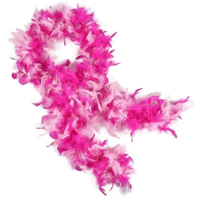 THARAHT Mix Color Chandelle Turkey Feather Boa 2 Yards 60g for DIY Craft Home Dancing Wedding Mardi Gras Party Halloween Costume Decoration Feather Boa Pink Fusica