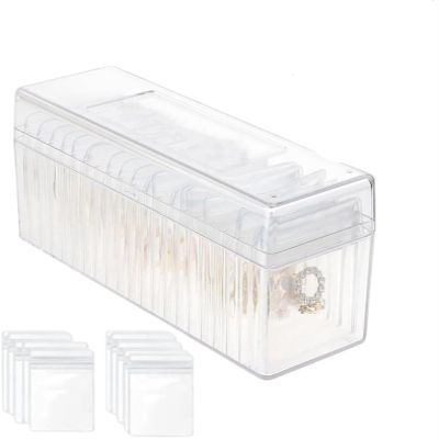 Jewelry Organizers & Containers, Clear Jewelry Storage Box with 20 Portable Anti-Tarnish, New Jewelry Box Organizer, Jewelry Bags, for Rings, Earrings, Necklaces(1pcs)