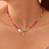 Ursteel Silver Plated Initial Necklaces for Women - Beaded Choker Necklace for Women, Personalized Silver Plated Letter I Choker Necklace Jewelry for Women Gifts view 2
