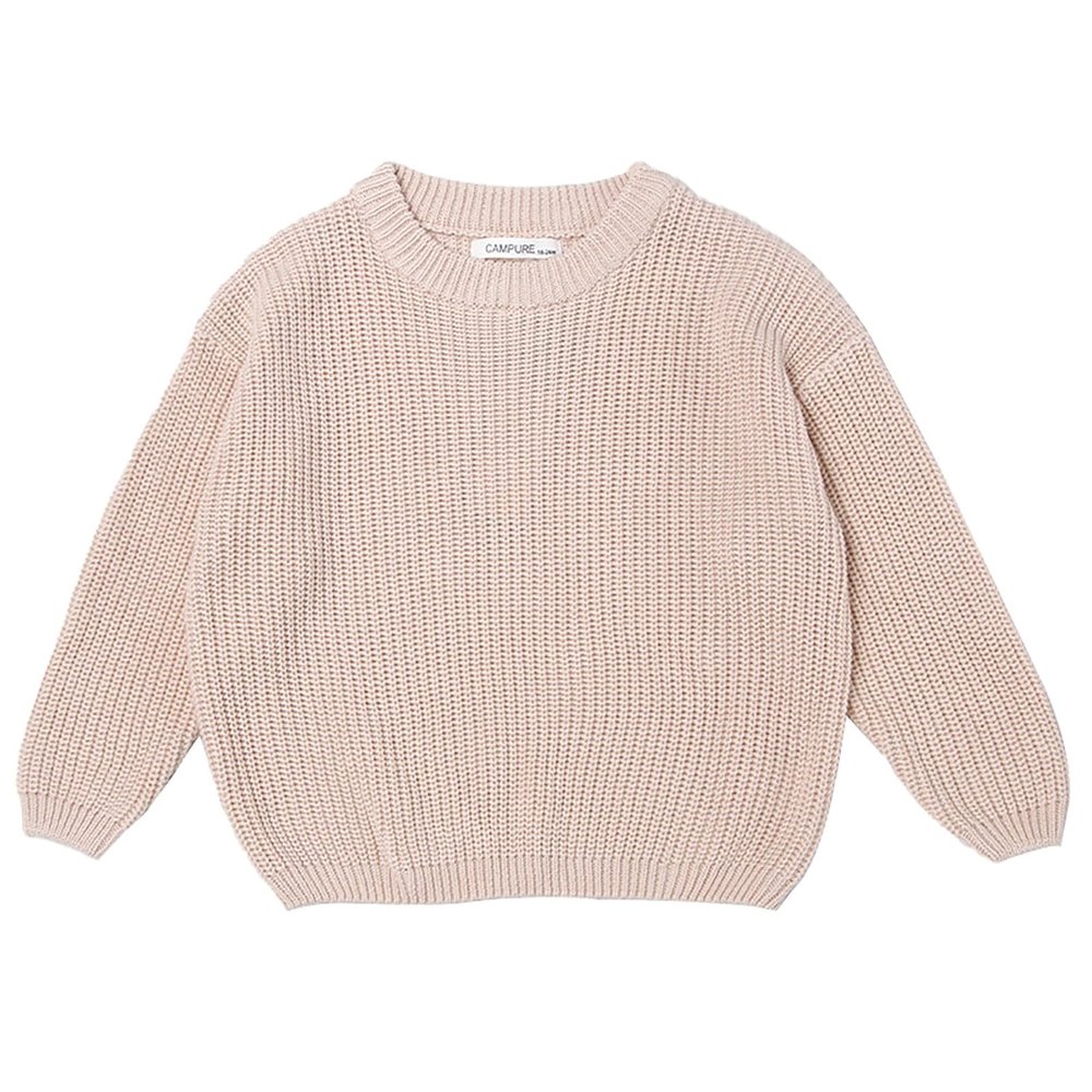 Kids Ribbed Knit Sweater Solid Oversized Loose Plain Long Sleeve Pullover Sweatshirt Warm Base Casual Tops (A, 6 Years)