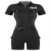 JanJean Womens Dirty Cop Uniform Costume Cop Dress Up Jumpsuit with Belt and Purse Police Uniforms Black X-Large view 1