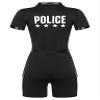 JanJean Womens Dirty Cop Uniform Costume Cop Dress Up Jumpsuit with Belt and Purse Police Uniforms Black X-Large view 2