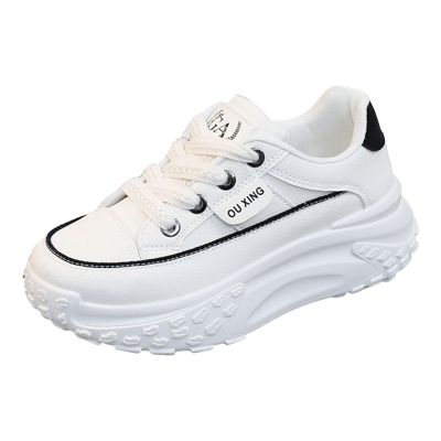 Low-Top Slip Ons Sneakers Canvas Women Platform,Casual Platform Sneakers Women, Womens Arch Support Walking Sneakers,Fashion Chunky Sneakers for Women,Trendy Lace Up Wide Width Tennis (White, 6.5)