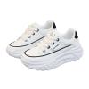 Low-Top Slip Ons Sneakers Canvas Women Platform,Casual Platform Sneakers Women, Womens Arch Support Walking Sneakers,Fashion Chunky Sneakers for Women,Trendy Lace Up Wide Width Tennis (White, 6.5) view 3