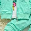 Kids Toddler Girl Clothes Long Sleeve Lollipop Print Full Zip Jacket Pullover Hoodie Sweatshirt (Mint Green, 3-4 Years) view 3