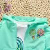 Kids Toddler Girl Clothes Long Sleeve Lollipop Print Full Zip Jacket Pullover Hoodie Sweatshirt (Mint Green, 3-4 Years) view 4