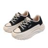 Low-Top Slip Ons Sneakers Canvas Women Platform,Casual Platform Sneakers Women, Womens Arch Support Walking Sneakers,Fashion Chunky Sneakers for Women,Trendy Lace Up Wide Width Tennis (Black, 6.5) view 4