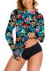 FEETENT Rash Guard for Women UPF 50+ Long Sleeve Rashguard Shirt Sun Protection Quick Dry Swim Shirt No Bottoms&Bras Black view 1