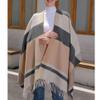 Dressnu Plaid scarf cape tassel open shawl autumn and winter ladies simple picture color 12 one size view 4