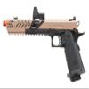 Vorsk Aluminum CNC Airsoft Titan Hi Capa Gas Blowback Pistol w/Red Dot Sight - Tan view 2