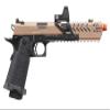 Vorsk Aluminum CNC Airsoft Titan Hi Capa Gas Blowback Pistol w/Red Dot Sight - Tan view 3