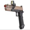 Vorsk Aluminum CNC Airsoft Titan Hi Capa Gas Blowback Pistol w/Red Dot Sight - Tan view 4
