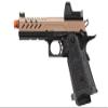 Vorsk Aluminum Airsoft Hi-Capa 4.3 Hi Capa Pro Gas Blowback Pistol w/Red Dot Sight (Black/Tan) view 2