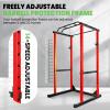 DEFNES Power Cage Squat Rack, 1200 Lb Weight Capacity, Squat Machine With Double Bars, 45 X 46 X 82 Inches, It'S Made Of High-Strength Steel For Home Gym Workout Equipment, Black. (Red) view 2