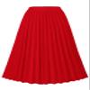 GOLDSTITCH Women's High Waist Pleated Skirt A line Swing Midi Skirt red view 1