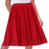 GOLDSTITCH Women's High Waist Pleated Skirt A line Swing Midi Skirt red view 2