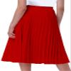 GOLDSTITCH Women's High Waist Pleated Skirt A line Swing Midi Skirt red view 3