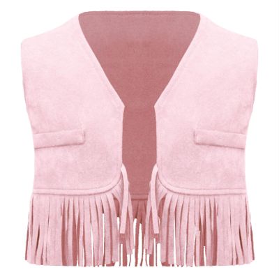 Eandarui Baby Boy Western Cowboy Vest Suede Tassels Cowboy Vest Carnival Role Play Top for Photography Pink 18-24 Months
