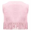 Eandarui Baby Boy Western Cowboy Vest Suede Tassels Cowboy Vest Carnival Role Play Top for Photography Pink 18-24 Months view 2