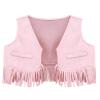 Eandarui Baby Boy Western Cowboy Vest Suede Tassels Cowboy Vest Carnival Role Play Top for Photography Pink 18-24 Months view 3