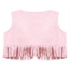 Eandarui Baby Boy Western Cowboy Vest Suede Tassels Cowboy Vest Carnival Role Play Top for Photography Pink 18-24 Months view 4