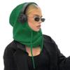 Winter Balaclava Hats for Women Men Unisex Knitted Hooded Scarf Hat Outdoor Neck Warmer Drawstring One-Piece Beanie Cap Green view 1