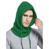Winter Balaclava Hats for Women Men Unisex Knitted Hooded Scarf Hat Outdoor Neck Warmer Drawstring One-Piece Beanie Cap Green view 4