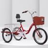 MegLob 20IN Adult Tricycle Bike, Three-Wheeled Cruise Trike with Large Shopping Basket, 3 Wheel Cargo Tricycle for Seniors, 1 Speed Trike Rickshaw Bike for Adults with Removable Baskets,Red pro view 1