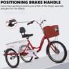 MegLob 20IN Adult Tricycle Bike, Three-Wheeled Cruise Trike with Large Shopping Basket, 3 Wheel Cargo Tricycle for Seniors, 1 Speed Trike Rickshaw Bike for Adults with Removable Baskets,Red pro view 4