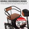 MegLob 16IN Adult Tricycle, Single Speed 3 Wheel Bikes for Beginner Rider, 3 Wheel Tandem Bicycle for Adults, Cruiser Bike for Women/Men/Seniors, Outdoor Picnic Trike Bike, 150Kg Capacity,Brown view 2