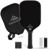 Fanovae Carbon Fiber Pickleball Paddle, 3K Raw Carbon Fiber Surface, CAS, High Grit & Spin, 16MM PP Honeycomb Core, Ideal for Novice and Pro, Includes Paddle Cover&Eraser, Fanovae POWERMAX 3D view 1