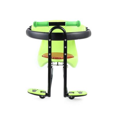 MUSESPANI 44.09lbs Front Mounted Baby Bike Seat, Guardrail Anti Slip Armrest Steel Safety Chair, Removable Child Front Bracket Sponge Pad Mountain Bicycle Stool Front Seat,Green