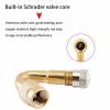 Multi-Function Pure Brass Inflatable Nozzle Extension,tire Valve Extension,Inflatable Nozzle Extension,Various Specifications,Suitable for Cars, Motorcycles (90 Degrees) Gold.(Silver,90) view 3