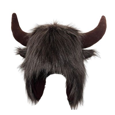 PTILSERY Winter Headwear with Cool Horns Suitable for Stage Shows Halloween Cosplay Stylish Furry Hat with Horns Headwear